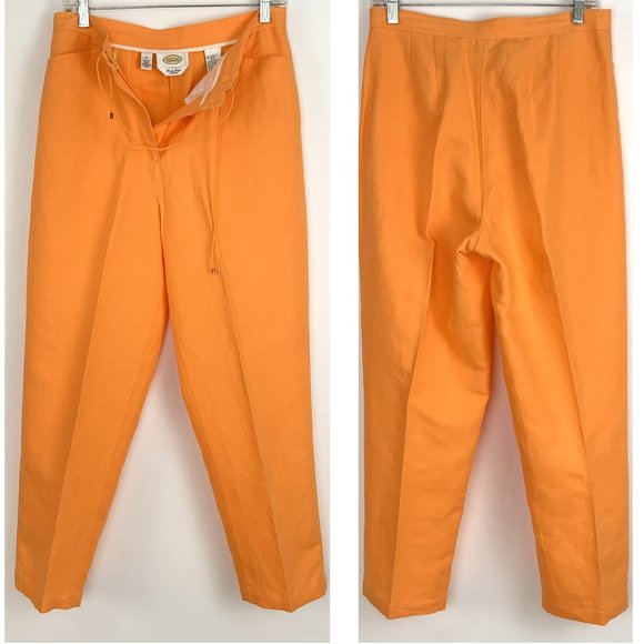 Talbots Pants - Talbots High Waisted Tapered Leg Irish Linen Pants Sz 10